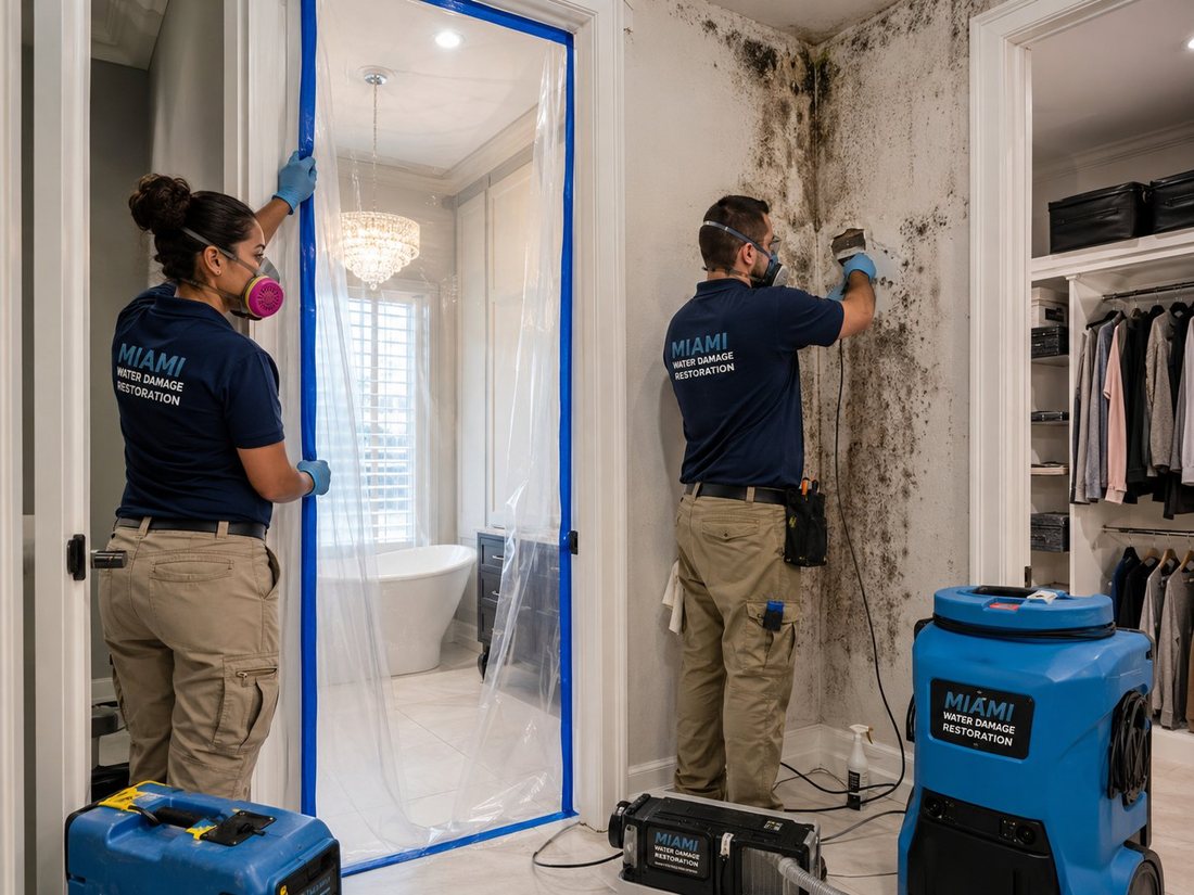 Certified mold remediation in a Miami home