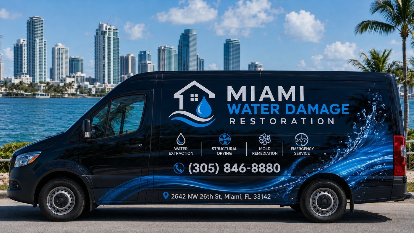 Miami Water Damage Restoration service van in Miami, FL